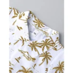 Generic Boy's Twill Cotton Printed Short Sleeve Shirt And Shorts Set (Gold) - Image 5