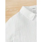 Boys White Shirt Shorts Set - Angle 4