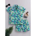 Generic Boy's Twill Cotton Printed Short Sleeve Shirt And Shorts Set (Multicolor) - Image 4
