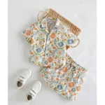 Generic Boy's Twill Cotton Printed Short Sleeve Shirt And Shorts Set (Multicolor)