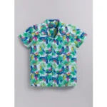 Generic Boy's Twill Cotton Printed Short Sleeve Shirt And Shorts Set (Multicolor) - Image 5