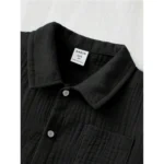 Boys Black Shirt Shorts Set