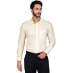 Generic Men's Casual Cotton Full Sleeve Solid Shirt (Lemon)
