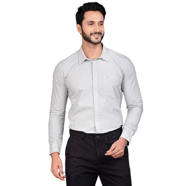 Men's Grey Cotton Full Sleeve Shirt