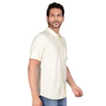 Generic Men's Casual Cotton Half Sleeve Solid Shirt (Lemon) - Image 3
