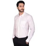 Generic Men's Casual Cotton Full Sleeve Solid Shirt (Pink) - Image 3
