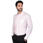 Generic Men's Casual Cotton Full Sleeve Solid Shirt (Pink) - Image 4