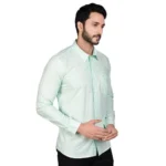 Generic Men's Casual Cotton Full Sleeve Solid Shirt (Sea Green) - Image 2