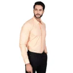 Generic Men's Casual Cotton Full Sleeve Solid Shirt (Peach) - Image 3