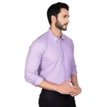 Generic Men's Casual Cotton Full Sleeve Solid Shirt (Purple) - Image 3