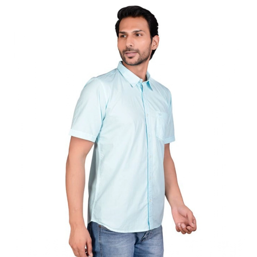 54409280723_c826c8840e_o_d-1000x1000-1.webp Generic Men's Casual Cotton Half Sleeve Solid Shirt (Turquoise) - Image 1
