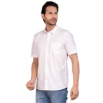 Generic Men's Casual Cotton Half Sleeve Solid Shirt (Pink) - Image 3