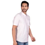 Generic Men's Casual Cotton Half Sleeve Solid Shirt (Pink) - Image 4
