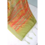 Generic Women's Linen Digital Print Saree With Unstitched Blouse 5.5Mtr (Multicolor) - Image 2