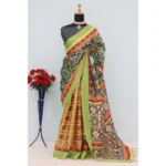 Green Mysore Silk Digital Print Saree for Women
