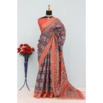 Blue Mysore Silk Digital Saree