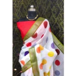 Multicolor Cotton Linen Printed Saree for Women