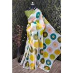 Green Cotton Linen Woven Design Saree for Women