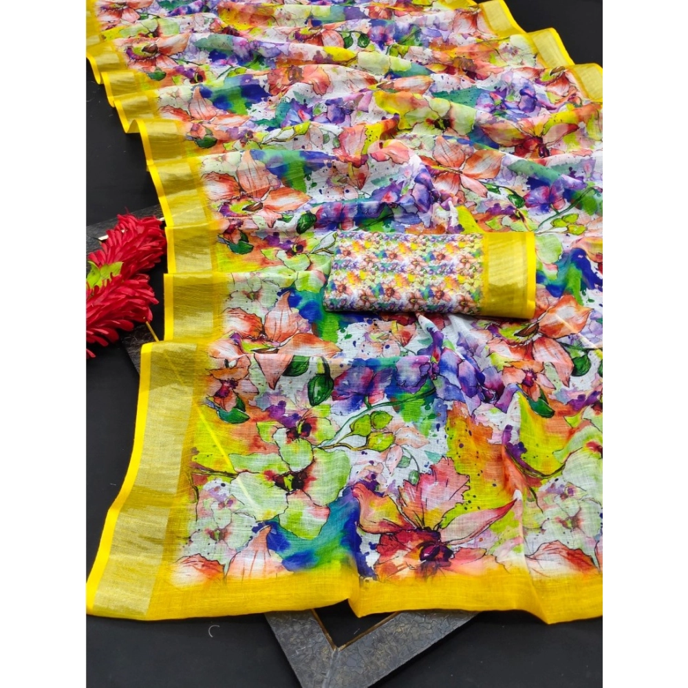 54423607828_8891abf859_o_d-1000x1000-1.webp Yellow Cotton Linen Printed Saree for Women