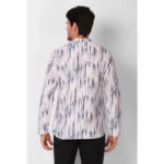 Generic Men's Cotton Rayon Digital Printed Mandarin Collar Short Kurta (Blue) - Image 3