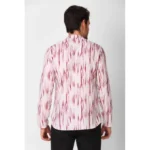 Generic Men's Cotton Rayon Digital Printed Mandarin Collar Short Kurta (Pink) - Image 3
