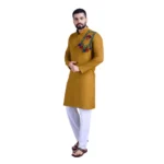 Mens Yellow Rayon Kurta
