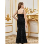 Generic Girl's Rayon Solid Off Sholder Western Dress (Black) - Image 4