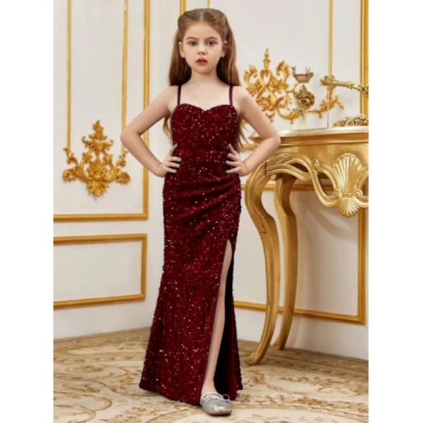 Girls Maroon Western Dress