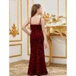 Girls Maroon Western Dress - Angle 4