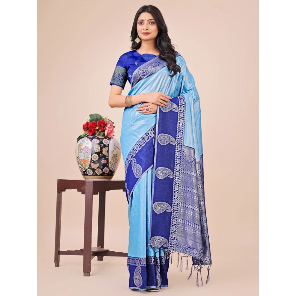 54442414981_17a818da07_o_d-1000x1000-1.webp Sky Blue Lichi Silk Printed Saree for Women
