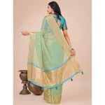 buy green organza saree