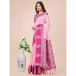 Light Pink Lichi Silk Printed Saree