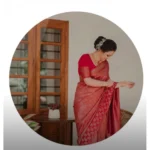 Generic Women's Silk Printed Saree With Unstitched Blouse 5.5Mtr (Red) - Image 3