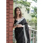 Women's Printed Cotton Saree - Angle 2