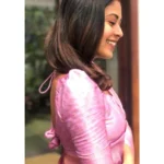 Generic Women's Silk Printed Saree With Unstitched Blouse 5.5Mtr (Pink) - Image 3