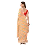 Generic Women's Small Lace Georgette Striped Ready-to-Wear Saree With Unstitched Blouse 5.5 Mtr (Yellow) - Image 3
