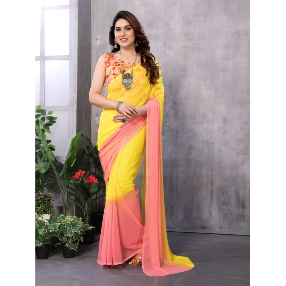 54459510209_4dc94db41b_o_d-1000x1000-1.webp Pink Yellow Solid Georgette Ready-to-Wear Saree with Unstitched Blouse