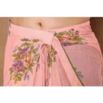 Generic Women's Small Lace Georgette Printed Ready-to-Wear Saree With Unstitched Blouse 5.5 Mtr (Peach) - Image 2