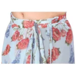 Generic Women's Small Lace Georgette Printed Ready-to-Wear Saree With Unstitched Blouse 5.5 Mtr (Sky Blue) - Image 2