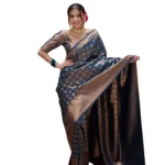 Blue Silk Printed Saree for Women