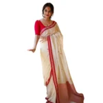 White Cotton Printed Saree for Women