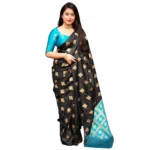 Elegant Sky Blue Silk Printed Saree for Women