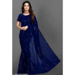 Blue Georgette Sequin Bollywood Saree