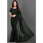 Black Georgette Sequin Bollywood Saree
