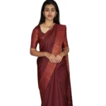 Maroon Silk Printed Saree for Women