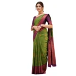 Green Silk Printed Saree for Women