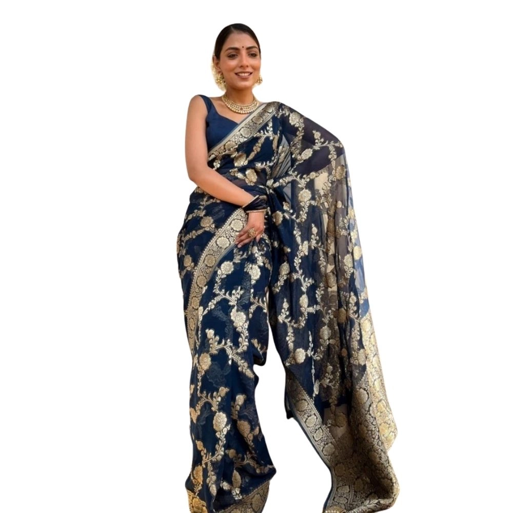 54465973339_7887f567b0_o_d-1000x1000-1.webp Women's Dark Blue Silk Printed Saree