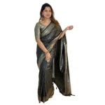 Black Silk Printed Saree for Women