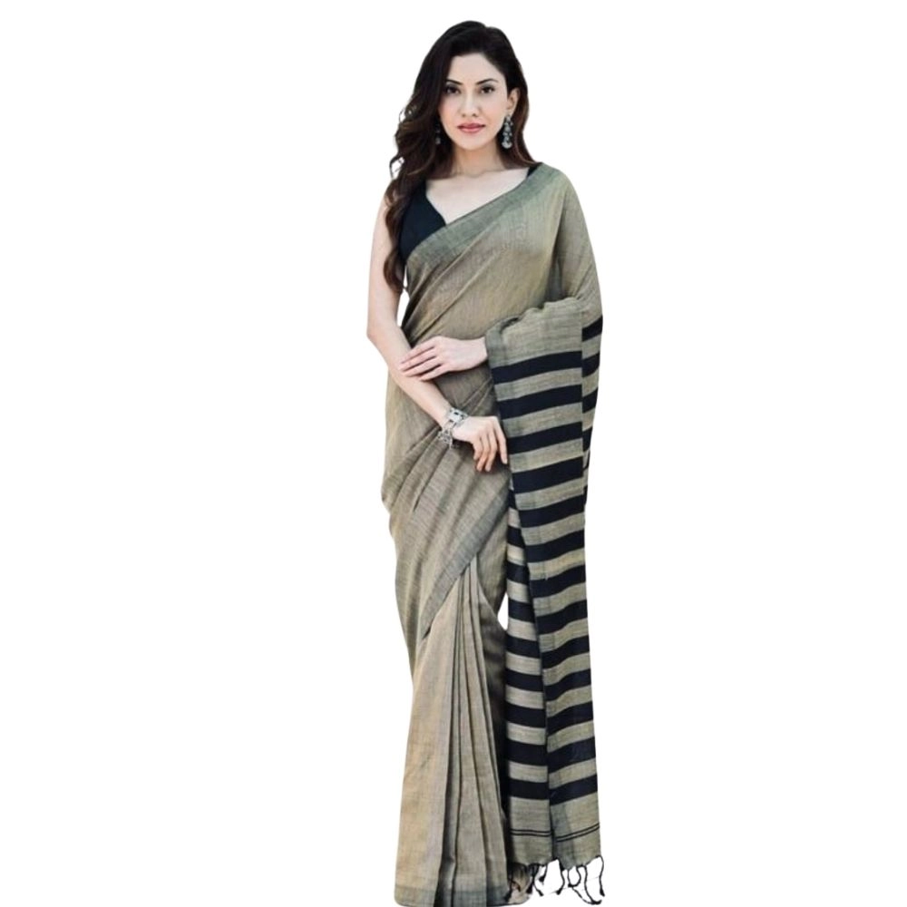 54465974109_baffb58216_o_d-1000x1000-1.webp Generic Women's Silk Printed Saree With Unstitched Blouse 5.5Mtr (Gold-Black) - Image 1