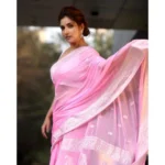 Pink Cotton Printed Saree for Women